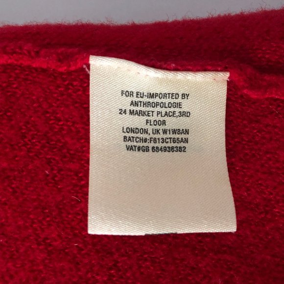 Anthropologie Moth Sandy Sweater Jacket M Red - Picture 10 of 11